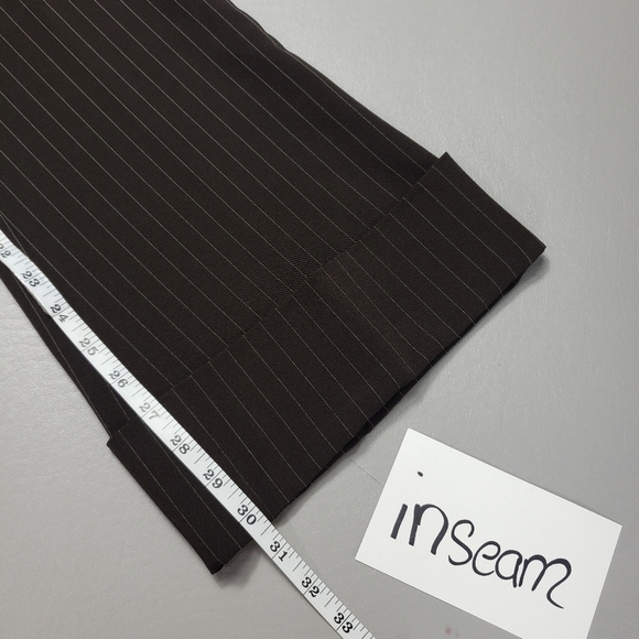 I.L.U brown and white striped flare dress pants juniors size 7 - Picture 11 of 12